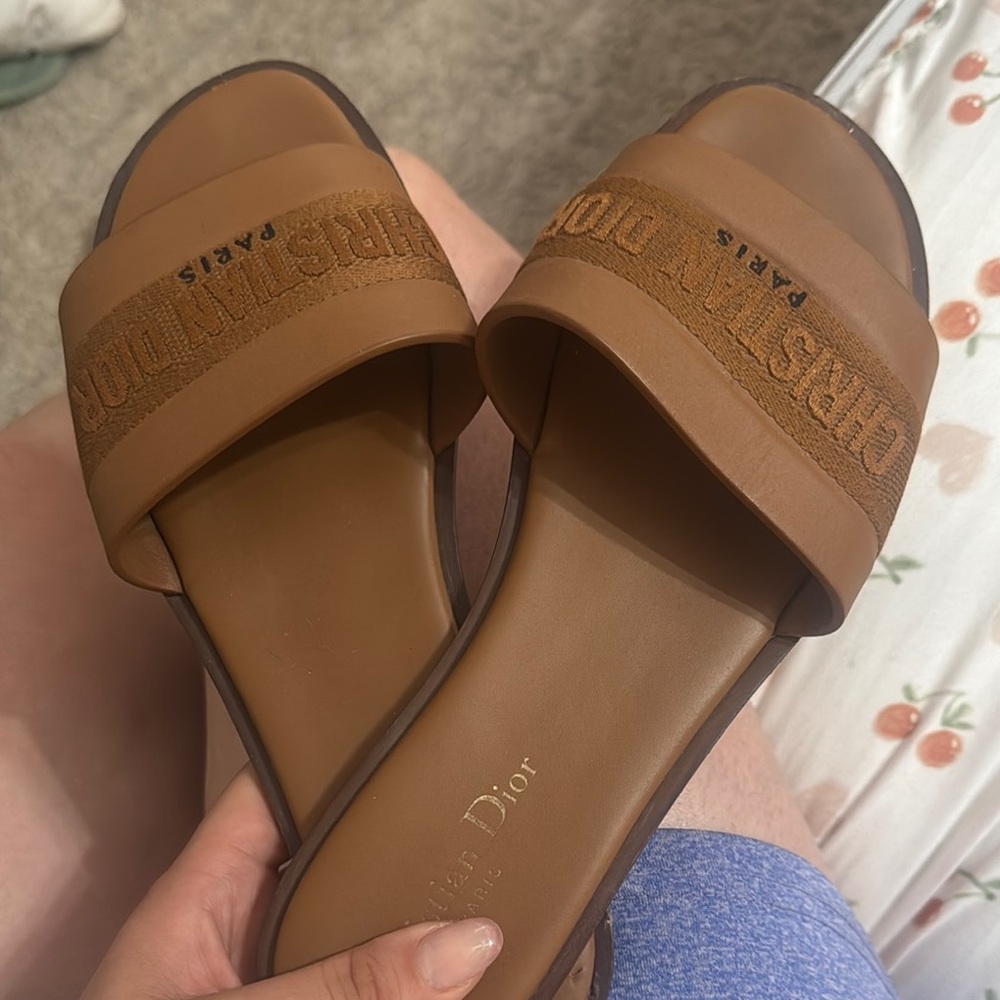 Dior Women's Brown Slide Sandals